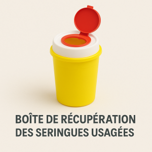 Boite de récupération de seringues usagées